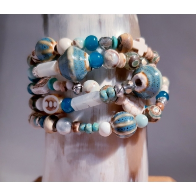 kralen armband in blauw tinten kralen armband in blauw tinten
